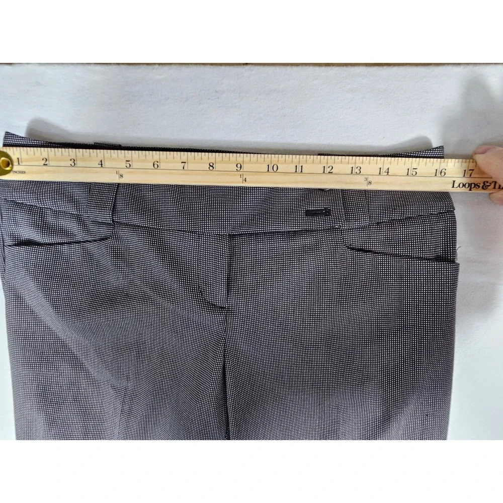 The Limited Drew Fit Bootcut Dress Pants Black White Micro Check Size 6R New